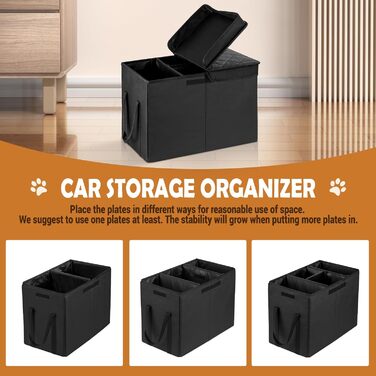 Розширювач для автокрісла для собак, органайзер для авто з місцем для зберігання, чорний, L, 51 x 29 x 36 см