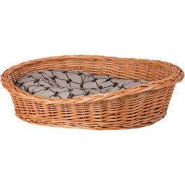 Корзина для собак з ротангу, корзина для тварин, корзина для котів (Бежева, 100x75 H27)