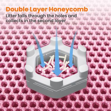 Килимок під лоток для котів Petinstinct, 116x66 см, XXL, рожевий