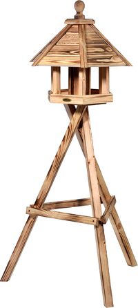 Дерев'яна годівниця для птахів dobar Green Label Brillo, 45x45x47 см, підвісна або на стійку, натуральне дерево, преміум якість