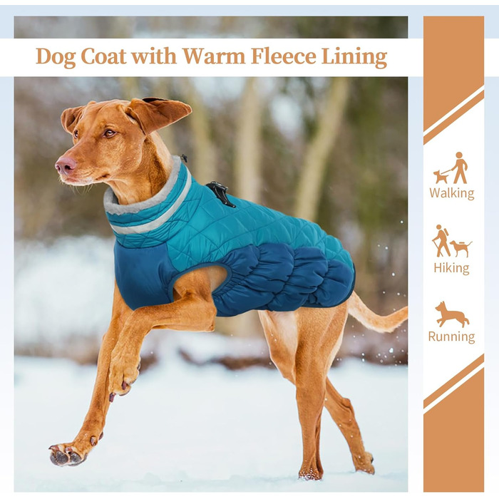 Теплий водонепроникний жилет для собак з інтегрованим шлейкою та світловідбиваючими елементами. Зелений, XL