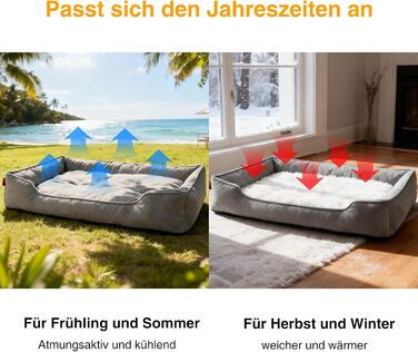 Лягу для собак середніх та великих порід Zedelmaier, 90х68х19 см: зносостійкий кошик, товсте ліжко, миється, водонепроникна, сірий колір.