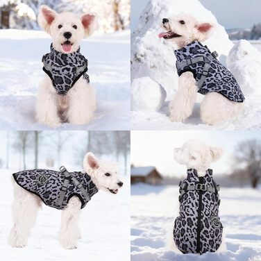 Теплий зимовий одяг для собак Savlot: куртка з флісу, водонепроникна, для холодної погоди, S, сіра