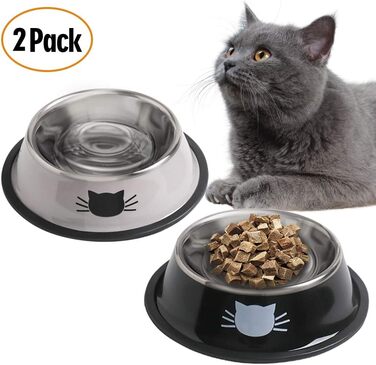 Набір мисок для котячого корму та води JochA: нержавіюча сталь, протиковзкий, легко миється, для котів та маленьких собак