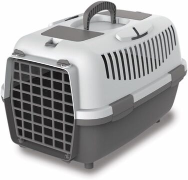 Номаде 3 - переноска для собак та котів, 60x40x38 см, до 12 кг, міцний поліпропілен, сірий колір