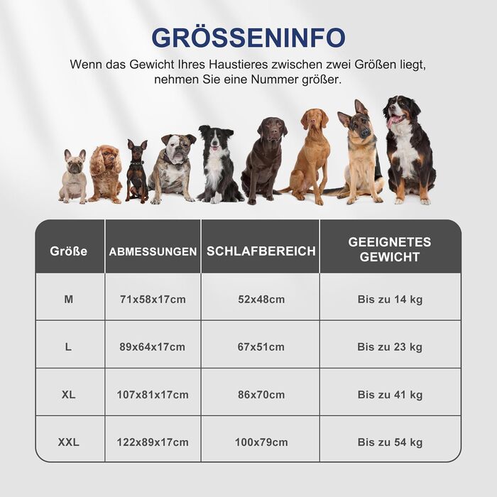 Ортопедичне ліжко для собак Pawk, великі та середні породи, з піною з пам'яті, миється, знімний антиковзний коврик, 89x64x17 см