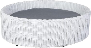 Крісло-ліжко для собак Greemotion з білого поліротангу з подушкою, 85 x 25 x 75 см