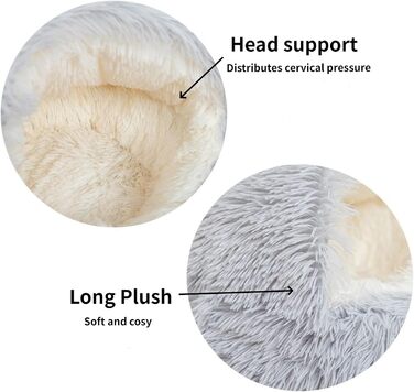 Кругле ліжко-бункер для собак та котів, 50 см, м'яке, зручне, легко миється | LOMUG