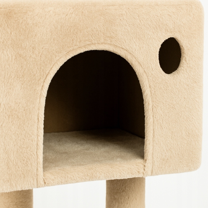 Високий когтеточка-комплекс з лежаком та стовпчиком для кігтів, вежа Wideshop 101 — 160 см