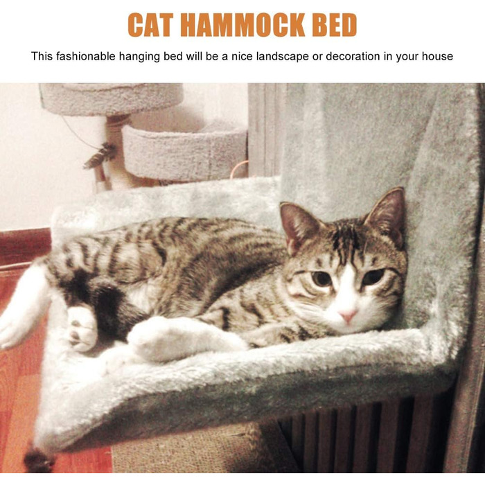 Кішка/Собака, тепле ліжко для батареї опалення, міцний металевий каркас, до 5 кг, сірий колір