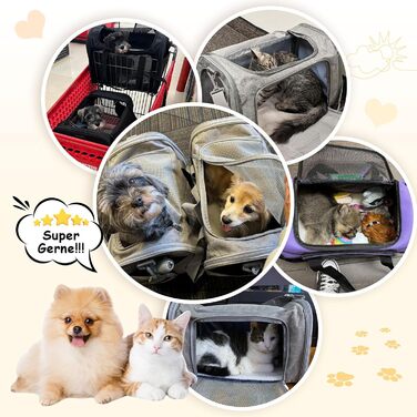 Транспортна сумка для кота/собаки до 5 кг, складана, з плечовим ременем, 50 x 34 x 34 см, зелена