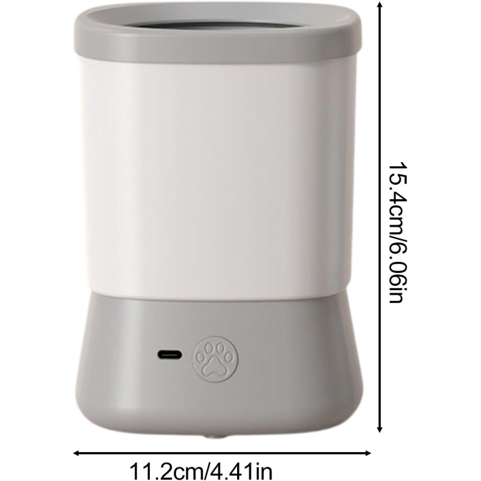 Автоматичний очищувач лап для собак | Вологостійкий, 2 швидкості, аксесуари для догляду, подорожей, кемпінгу, піших прогулянок | Сірий