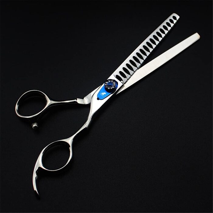 Набір професійних ножиць для грумінгу тварин, 7.0 дюймів, нержавіюча сталь 440C, для собак та котів, блакитний