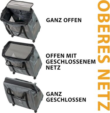 Транспортна переноска для собак та котів Ferplast Voyager Trolley, біла, з висувним ручками та колесами, до 15 кг, 46x26x48 см