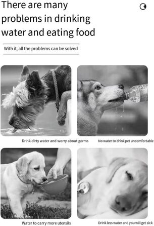 Водяна пляшка для собак з контейнером для корму, портативна, для котів, собак та інших тварин, для прогулянок, походів та подорожей