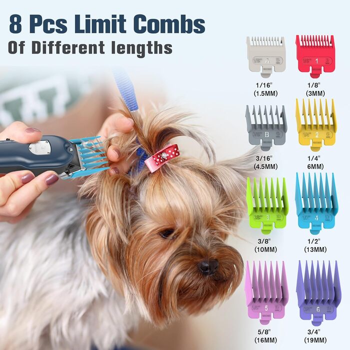 Машинка для стрижки собак, набір для грумінгу, бездротова машинка для стрижки шерсті собак для густої шерсті, тример для собак, тиха машинка для стрижки шерсті собак, тихий тваринний тример для собак, блакитний