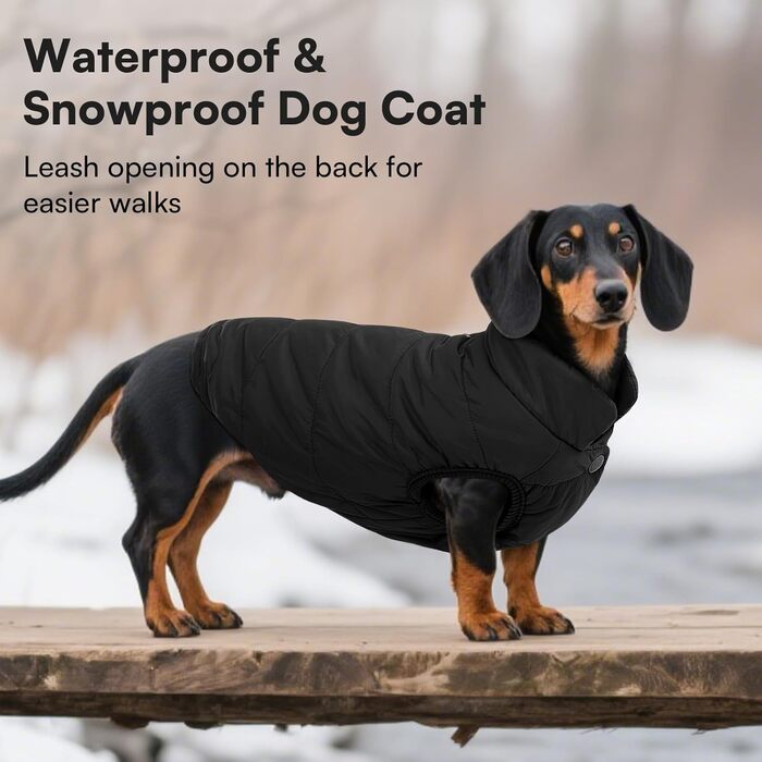 Зимовий теплий водонепроникний одяг для собак - тепла флісова куртка для малих порід (М, чорний)