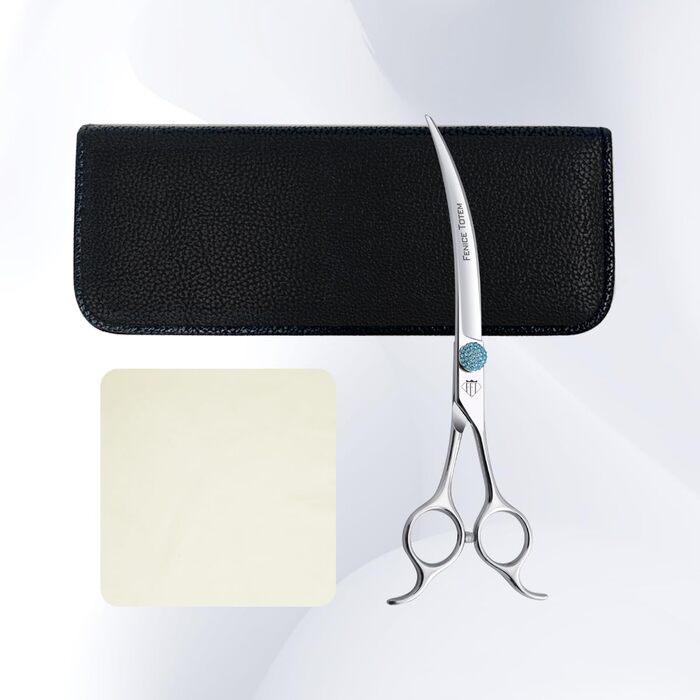 Професійна шерсторізальна ножиця Fenice для собак - 45°, 19.1 см, з нержавіючої сталі 440C
