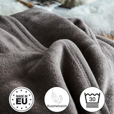 Захисний чохол для дивану Ibena Porto, 75x200 см, м'який, зносостійкий, машинне прання, тауп, однотонний, коричневий