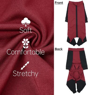 Комбінезон для собак, теплий, вітронепроникний, для маленьких, середніх та великих собак (Червоний, M)