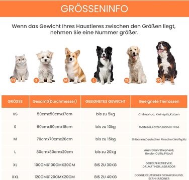 XKISS Лежанка для собак, м'яка, знімний та пральний чохол, оригінальна модель [M, 80см, Темно-сірий]. Лежанка для собак великих, середніх та маленьких порід, зручна та гігієнічна. Розміри: 80 x 80 x 20 см, Темно-сірий колір.