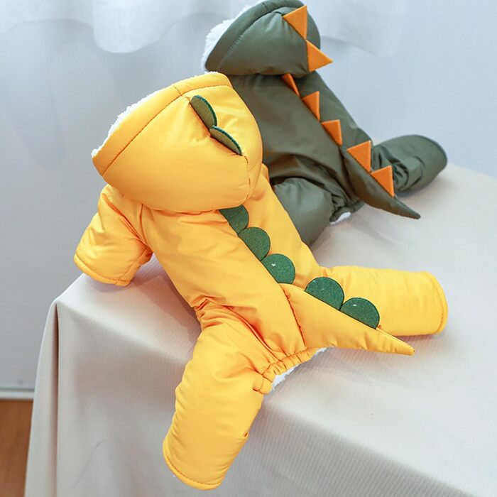 Зимовий костюм для собак - теплий комбінезон з капюшоном, тепла куртка-комбінезон для собак (Зелений, M)