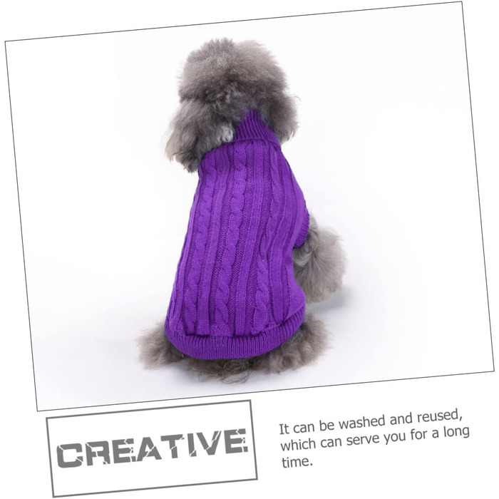 Пов'язка на голову для собак POPETPOP з акрилових волокон, тепла, для зими, миється, багаторазова (S, фіолетовий)
