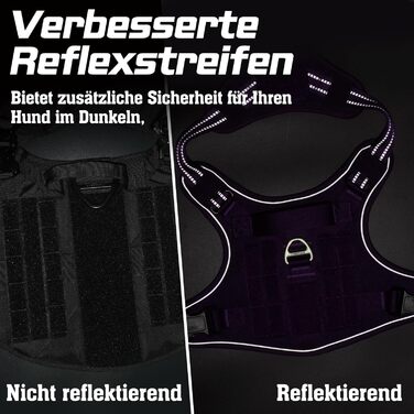 Нагрудник для собак Rabbitgoo середнього розміру, анти-тяга, регульований з ручкою, міцний, тактичний, з металевими пряжками для прогулянок (M, фіолетовий)