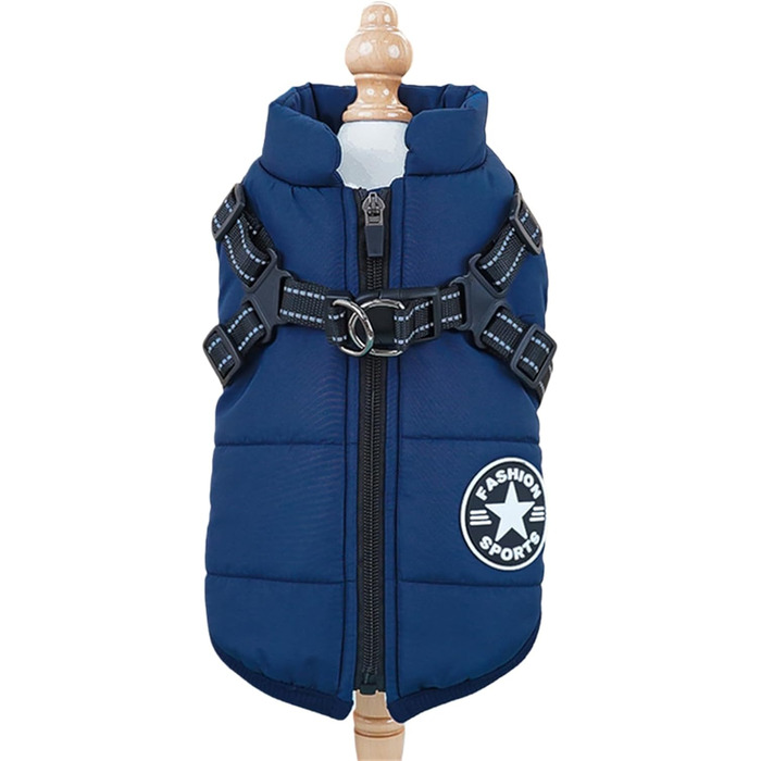 Зимовий теплий одяг для собак, 3-в-1, водонепроникний, вітронепроникний, зимова куртка для собак з блискавкою, для малих, середніх та великих собак, фіолетовий, розмір (королівський синій, 3XL)