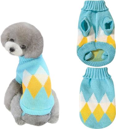 Теплий зимовий пуловер для собак, в'язаний, для великих собак, підходить як халат, блакитний, розмір XL