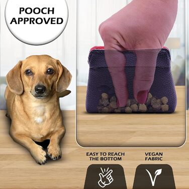 Сумка для ласощів для собак Swaggly – чорна з червоною/каштановою внутрішньою стороною, з магнітною застібкою