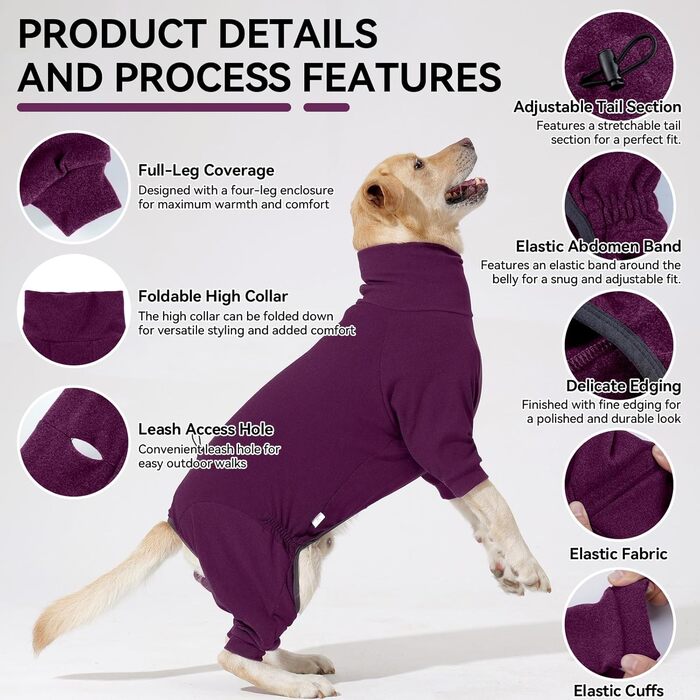 Теплий халат для собак Hjyokuso з флісу, для маленьких та середніх собак, бордовий, XS