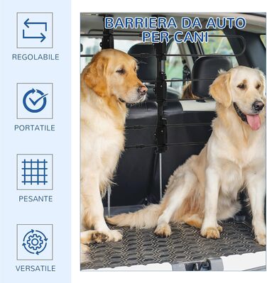 Сітка для собак PawHut в автомобіль, сталева, регульована, 89-150 x 76-124 см