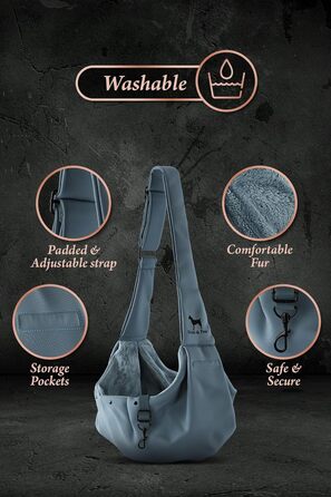 Трансформер для собак Noah & Paw: переноска для маленьких собак до 5 кг з регульованим ремінцем та м'яким хутром