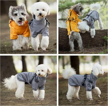 Водонепроникний дощовик для собак BT Bear, сірий, розмір L - відбиваючий, для маленьких собак