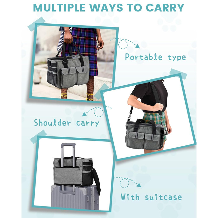 Транспортна переноска для котів та собак Happy Hachi, складана, з регульованим плечовим ременем, з м'якою оббивкою, для авіаперельотів, туристична переноска