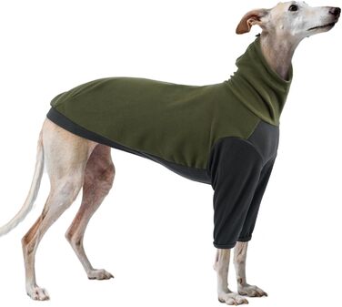 Флісова тепла куртка для породистих собак Віндхаунд (Грейхаунд, Віппет) - армійний колір, XS
