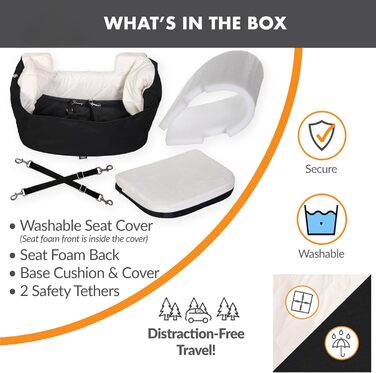 Підвищення для собак K&H Pet Products Bucket Booster з ременями безпеки, чорний/кремовий, для маленьких та середніх собак