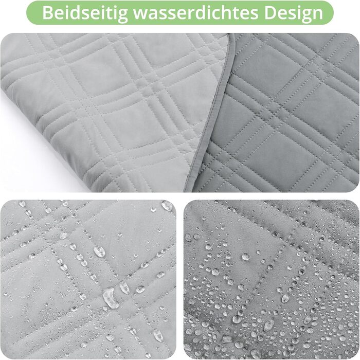 Водонепроникний килимок для собак, килимок для котів, неслизький, міцний, для захисту дивану, ліжка, автокрісла, можна прати в пральній машині (172 x 208 см, сірий)
