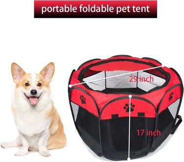 Вольєр для собак/котів BIGWING M/L, червоний, водовідштовхувальний, для цуценят та дорослих тварин