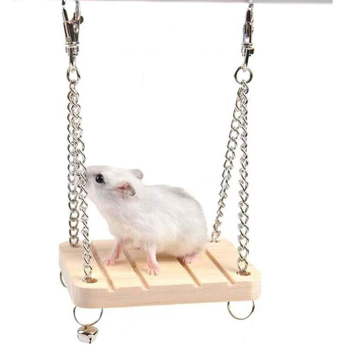 Іграшки для хом'яків Wonninek: набір з 3 іграшок для клітки - драбина, гамак-гойдалка, тунель-гніздо. Підходять для хом'яків, шиншил, морських свинок.