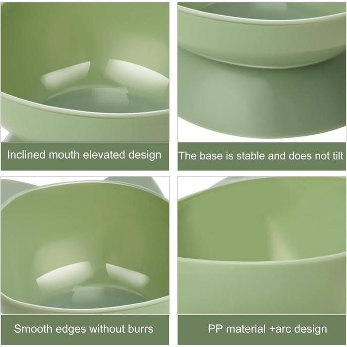 Миски для котів Umorismo 3 шт. Підвищені, нахилені, пластикові - годівниця для котів, кошенят, сухий та вологий корм