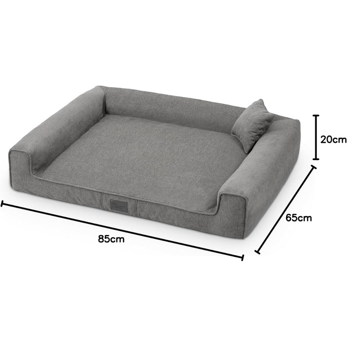Килимок для собак Sofi Grosse - м'який лежак для собак середніх, малих порід. Лежанка з поліуретану, миється, зручна, довговічна, стійка до зношування та розривів (85x65 см, сірий)