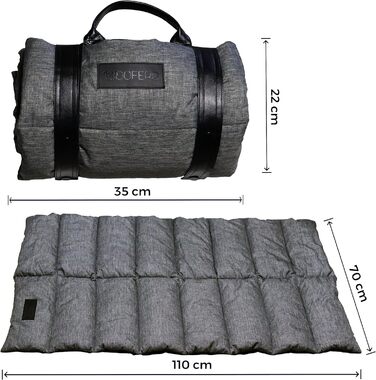 Ліжко-мат для собак Woofers 110×70 см з ручкою сіре