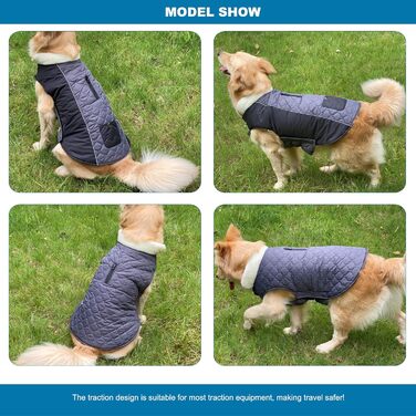 PETCUTE Водонепроникний зимовий одяг для собак, теплий зимовий одяг для собак, регульована куртка для собак з отвором для страхувального ременя, ідеально підходить для зими, сірий