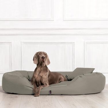 Ортопедичне ліжко для собак Tierlando® Sammy з віскоеластичним матрацом та високим бортиком з міцного поліестеру. Розмір: 140x105 см, колір: (34 Темно-бежевий, 170x110 см (внутрішні розміри: 120x85 см))