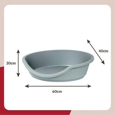 Ліжко для домашніх тварин Rosewood Eco Line з переробленого пластику, блакитне, маленьке (60 см), міцне, пральне ліжко для собак