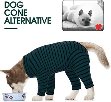 Корсет для собак після операції, після кастрації, для собак, з ніжками, піжама для маленьких та середніх собак, зелений XS