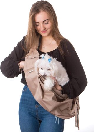 Трагера для собак та котів PillowPrim - переноска для тварин на плечі, бежева
