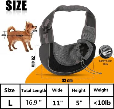 Сумка-переноска для собак і котів, чорна. Ідеальна для прогулянок та активностей на свіжому повітрі. Регульоване плече.